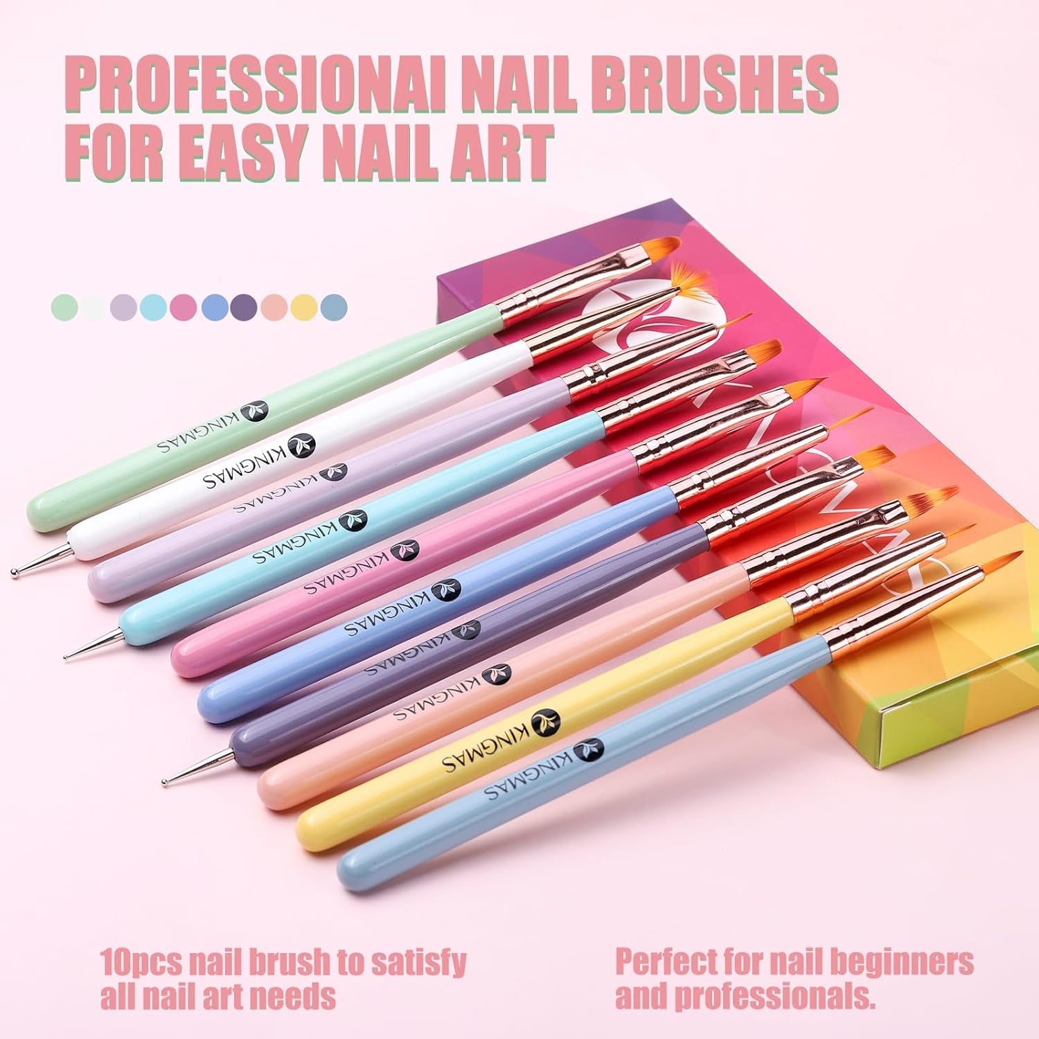 10 Stück Nail-Art-Pinsel, Nagel-Gel-Nagellack-Malpinsel, Zeichenstift, Nagel-Liner-Pinsel i Nagel-Dotting-Stift Für Gel-Nagellack, DIY, Maniküre, Salon Zu Hause