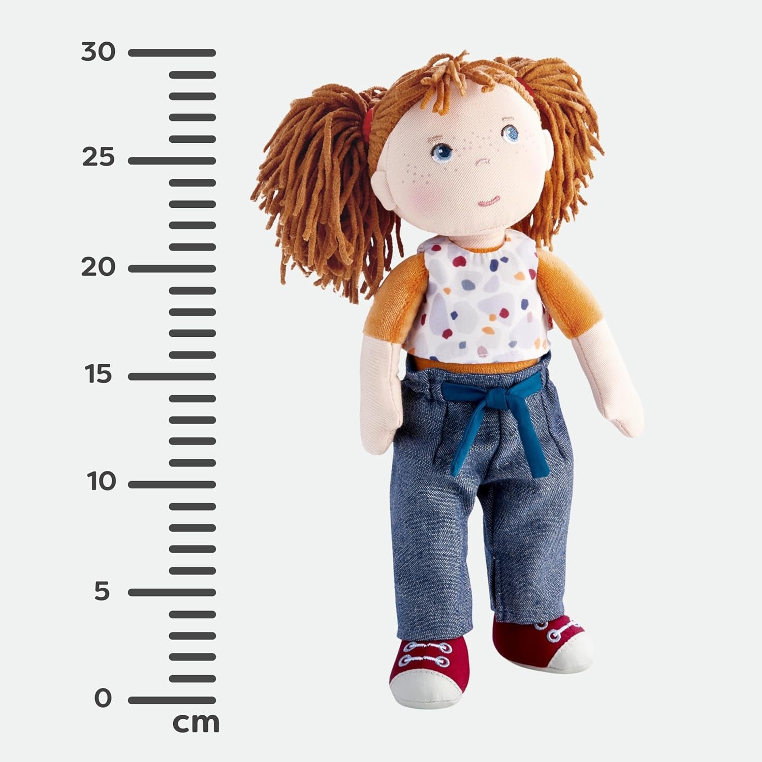 Lalka HABA Malou - miękka lalka o wysokości 30 cm do zabawy i przytulania - Miękkie i zmywalne materiały - Idealna alternatywa dla pluszowych lalek - Odpowiednia dla dzieci od 1,5 roku - 2010818001