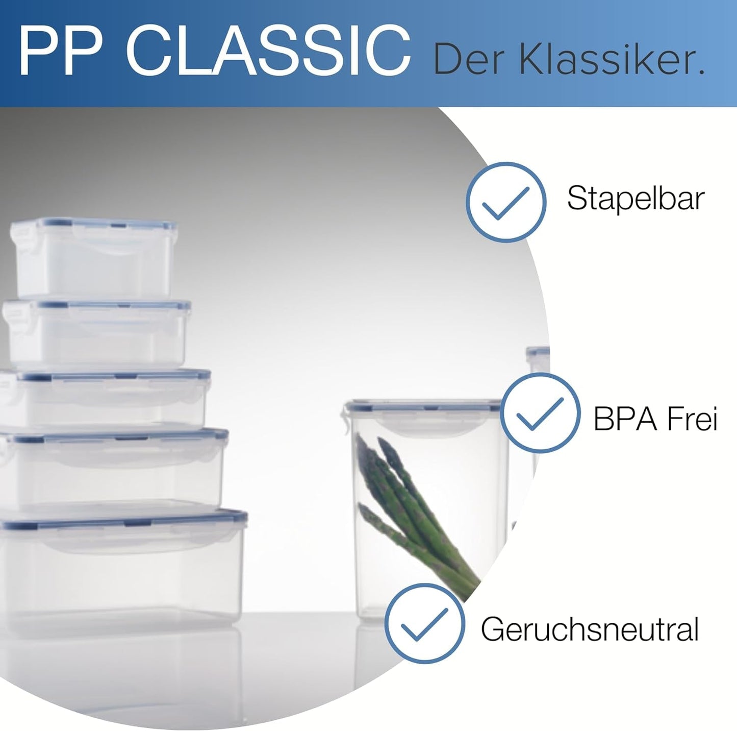 LocknLock PP Klasyczny zestaw słoików do przechowywania żywności 5szt | 180 ml, 350 ml, 600 ml, 870 ml, 3,6 l | 100% powietrze i wodoszczelność | bez BPA | organizer do zamrażarki i lodówki | Pudełka do przechowywania żywności Naty Shop można myć w zmywarce i kuchence mikrofalowej