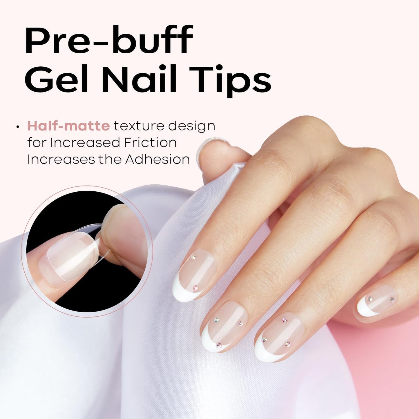 Modelones Tipsy 510 sztuk - Zestaw Tipsów Full Cover, Zestaw Tips Żelowych, Tipsy z żywicy PMMA do polerowania, Sztuczne paznokcie do klejenia na Nail Art DIY, Short Squoval
