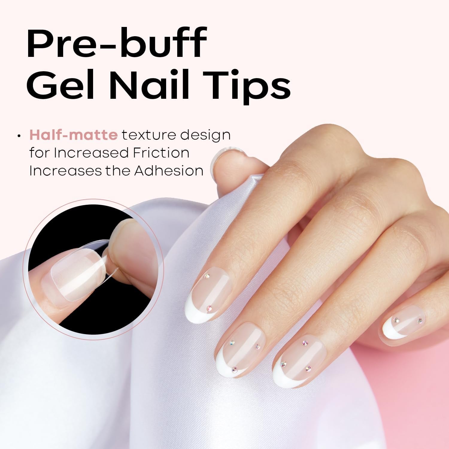 Modelones Tipsy 510 sztuk - Zestaw Tipsów Full Cover, Zestaw Tips Żelowych, Tipsy z żywicy PMMA do polerowania, Sztuczne paznokcie do klejenia na Nail Art DIY, Short Squoval