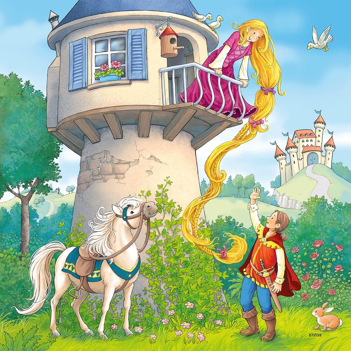 Ravensburger Puzzle dla dzieci - 08051 Roszpunka, Czerwony Kapturek i Żabi Król - Puzzle dla dzieci od 5 roku życia, zawierające elementy 3X49 Puzzle Naty Shop