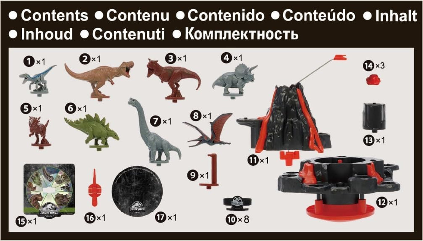 EPOCH Games - Jurassic World Trembling Volcano 7509 Zabawkowa gra planszowa z dinozaurami dla dzieci w wieku od 4 lat