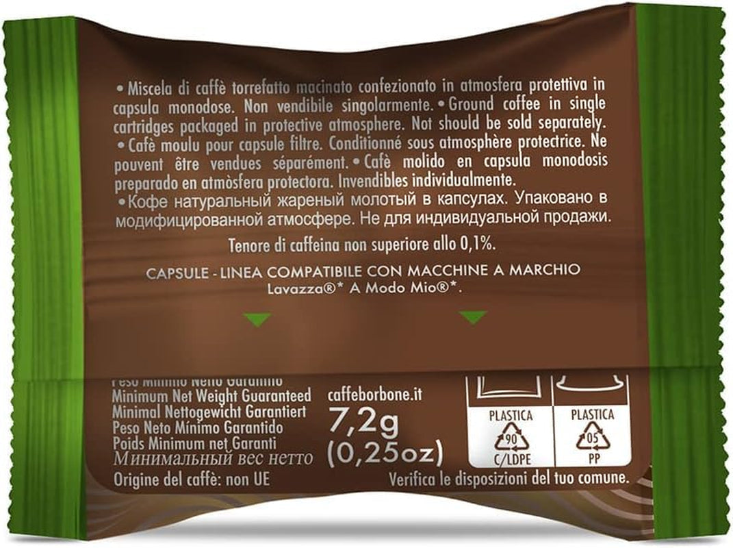 Caffè Borbone Don Carlo Dek Entkofeinierte Kaffeemischung - 50 Kapseln - Kompatybilny z Lavazza®* A Modo Mio®* Haushalts-Espressomaschinen