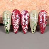 JMEOWIO Nagelsticker Weihnachten 8 Blatt Nagelaufkleber Selbstklebend Weiße Schneeflocken Zimowe naklejki do paznokci Dekoration Nageldesign Zubehör