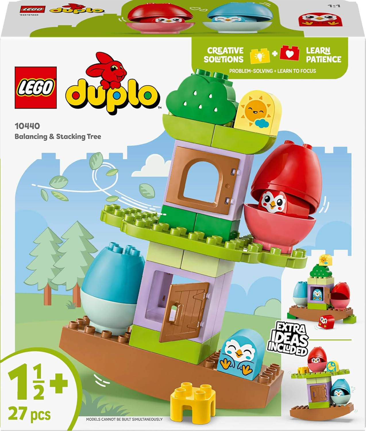 Drzewo LEGO DUPLO do utrzymywania równowagi i układania w stosy, zabawka rozwojowa, zestaw do budowania dla dzieci od 18 miesięcy, kreatywna zabawka dla dzieci, zabawka edukacyjna z 2 ptakami 10440 Zestawy do budowania Besuche den LEGO-Store