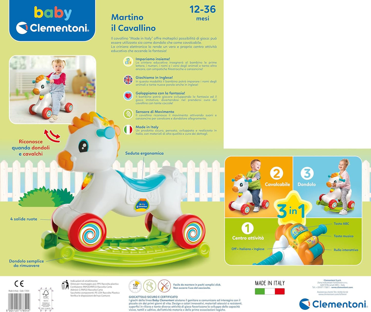 Clementoni - Pierwsze kroki, Multikolor, 17854 Jucarii Bebe Naty Shop