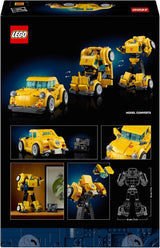 LEGO Icons Transformers Bumblebee, figurka robota kolekcjonerskiego dla dorosłych, zestaw do budowania filmów dla fanów science fiction, możliwość przekształcenia w samochód, zabawka przygodowa 10338 Zestawy do budowania Besuche den LEGO-Store