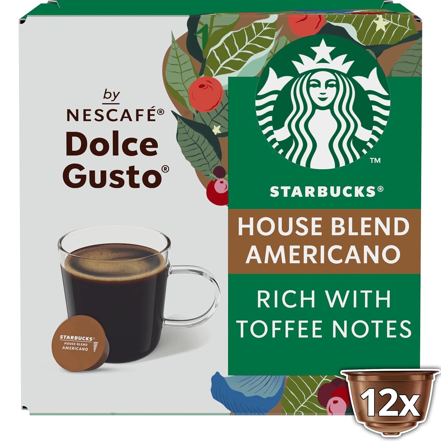Mieszanka domowa STARBUCKS autorstwa Nescafé Dolce Gusto, Mittlere Röstung, Kaffeekapseln 6 x 12 (72 Kapseln)