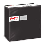 Fato - Suche serwetki papierowe, Airlaid, efekt tkaniny, opakowanie 50 serwetek, rozmiar 40X40 złożone na 4, kolor czarny