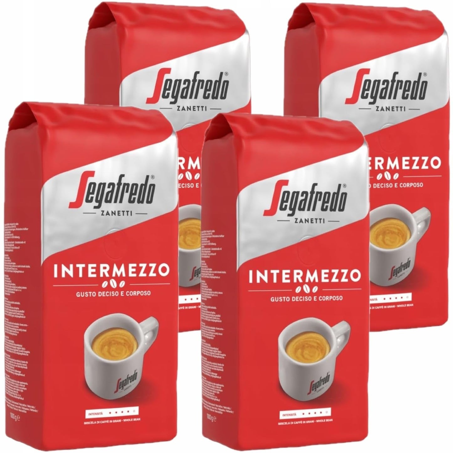SEGAFREDO Intermezzo ESPRESSO ganze Bohne 4x1000g (4000g) - włoska kawa