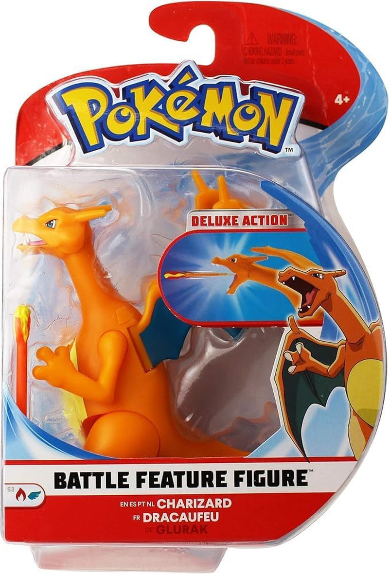 Pokémon PKW0368 - Figurka z funkcją bitwy - Glurak Oficjalna ruchoma figurka 11,5 cm Figurki Naty Shop