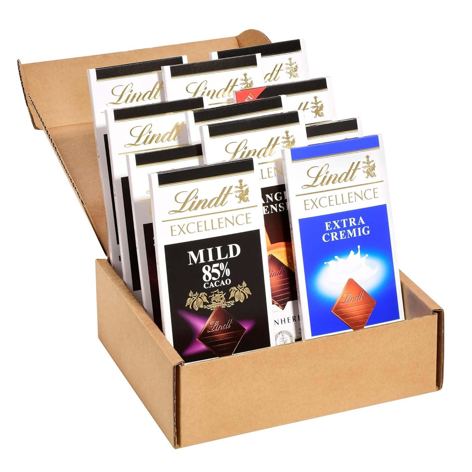 Zestaw upominkowy Lindt Czekoladowe Praliny | 477g | 5 pudełek pralinek Lindt w wariantach: Exquisite, Mini Praline, LINDOR Gift, Małe Podziękowanie, Od Serca | Prezent pralinowy | Czekoladowy prezent