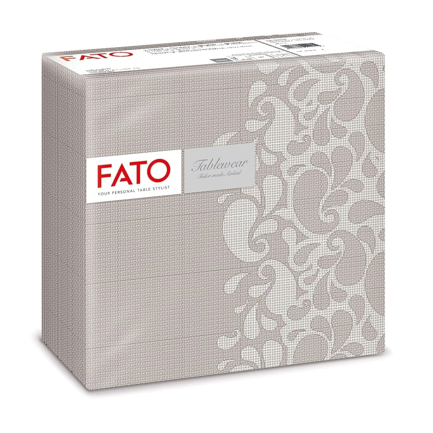 Fato - Serwetki papierowe suche, airlaid, efekt tekstylny, opakowanie 50 serwetek, 40X40 złożone w formacie 4, Tropicana Decor