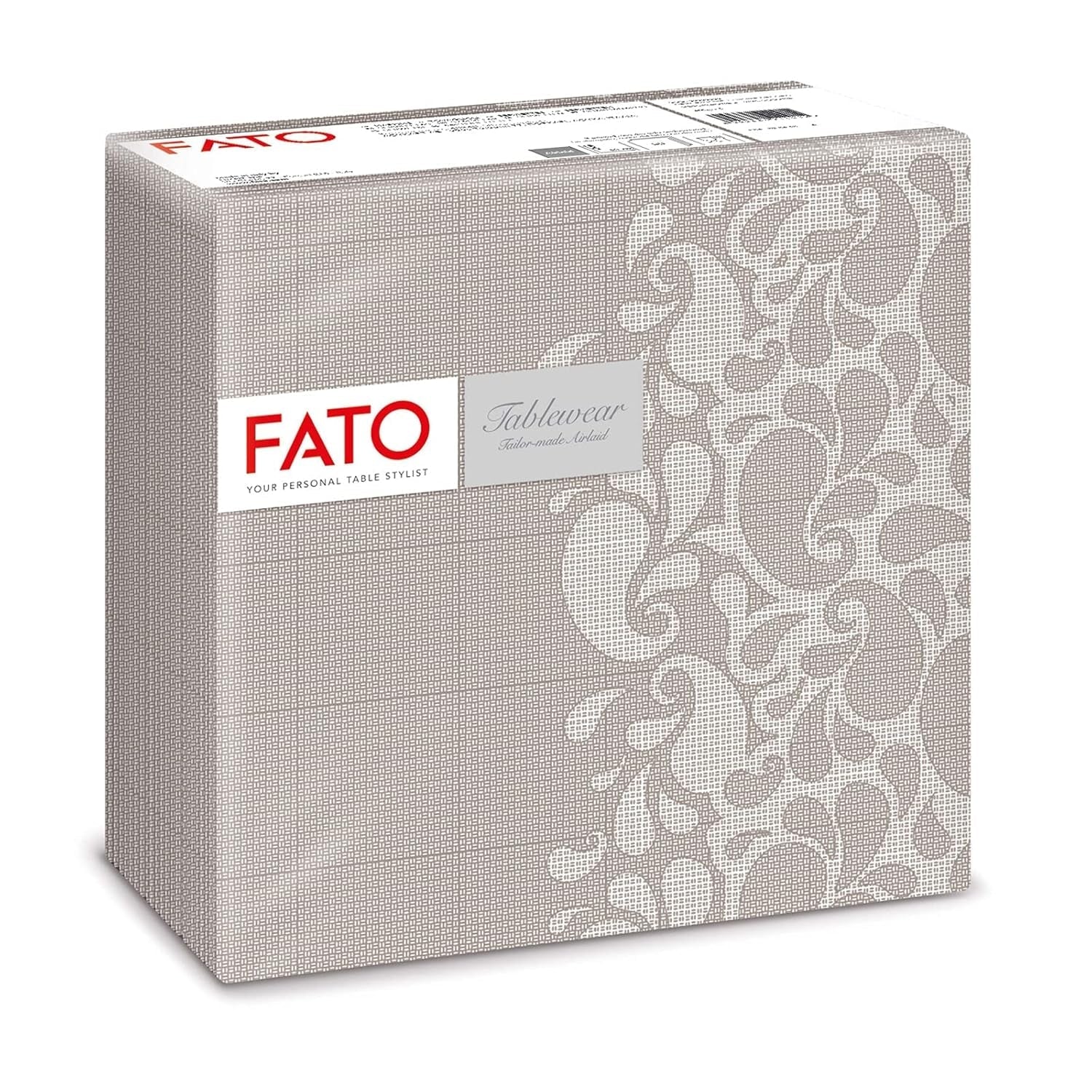 Fato - Serwetki papierowe suche, airlaid, efekt tekstylny, opakowanie 50 serwetek, 40X40 złożone w formacie 4, Tropicana Decor