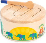 Janod - Gioia Drum - Drewniany bęben FSC + bęben - Odgrywanie ról i wczesna edukacja muzyczna - Akwarela - Od 18 miesiąca, J07650 Bebe Toys Naty Shop