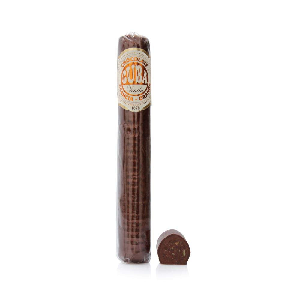Venchi - Cygaro z mlecznej i ciemnej czekolady 56% z kandyzowaną skórką sycylijskiej pomarańczy, 100g, bezglutenowe, bez barwników i konserwantów