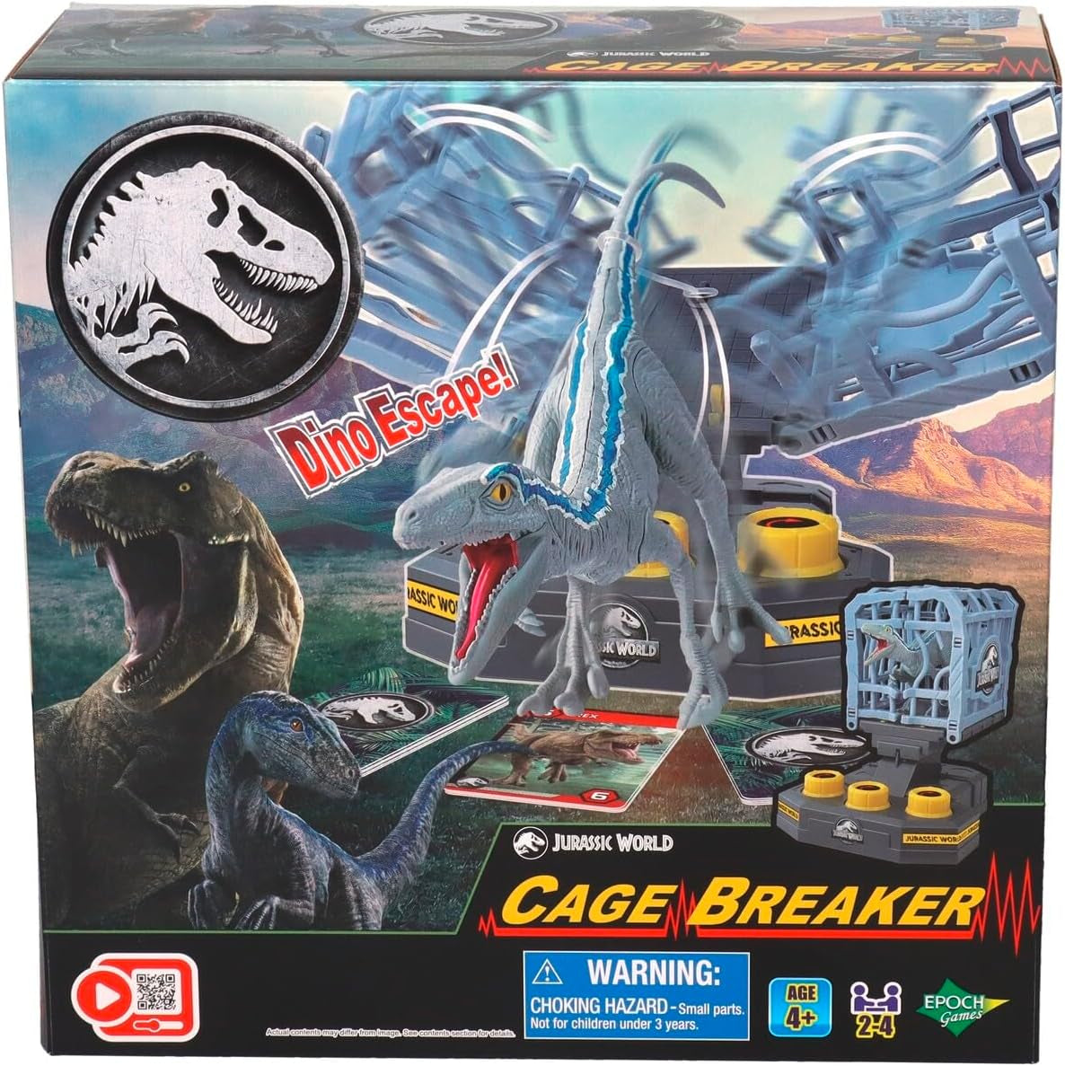 EPOCH Games, Jurassic World - Cage Breaker, 7523, zabawka dinozaur, gra planszowa dla dzieci w wieku 4 lat i starszych
