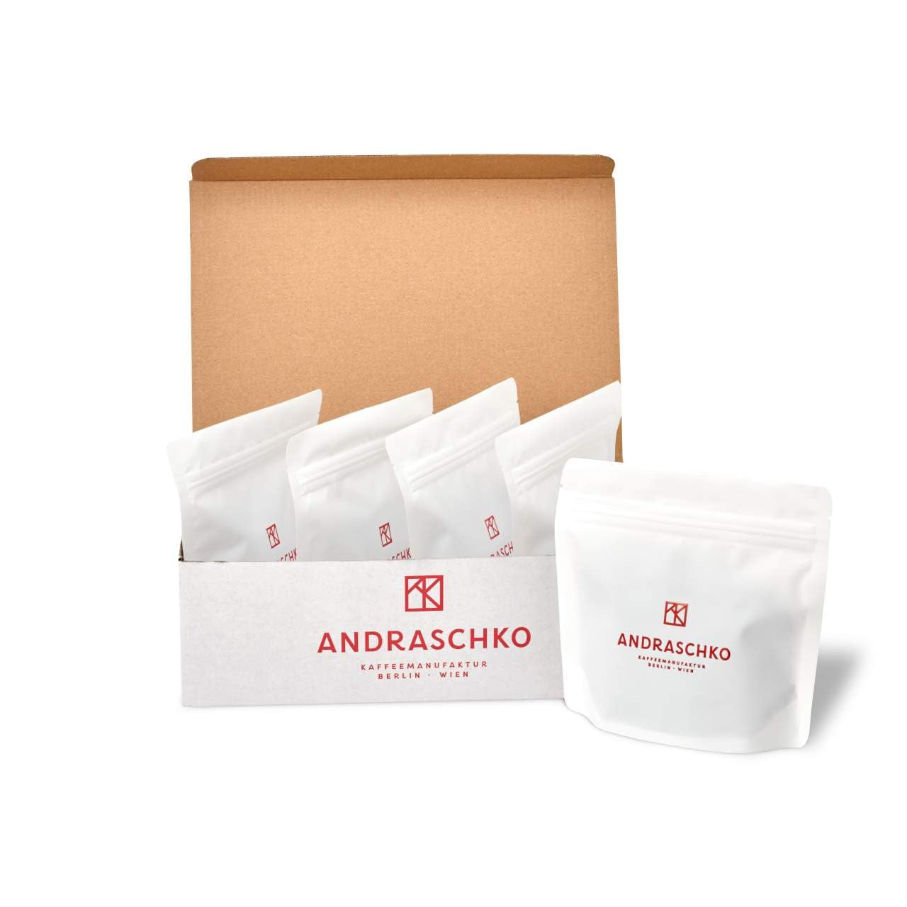 Zestaw degustacyjny do espresso - 5 rodzajów po 100 g każdy - Organiczne i 100% Arabika - Pojedyncze pochodzenie i mieszanka - Idealny do kolb i ekspresów do kawy
