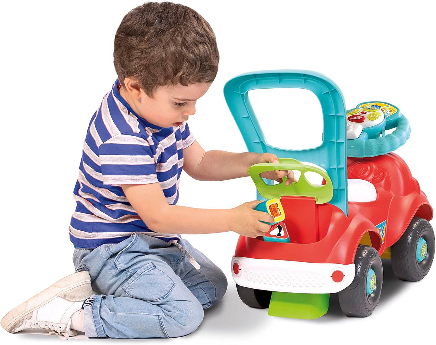Clementoni - 17747 - Nicolò Go Go 3 w 1 - Autko, elektroniczny głośnik do nauki, pierwsze kroki, światła i dźwięki, gra dla 1-latków - Made in Italy Bebe Toys Naty Shop