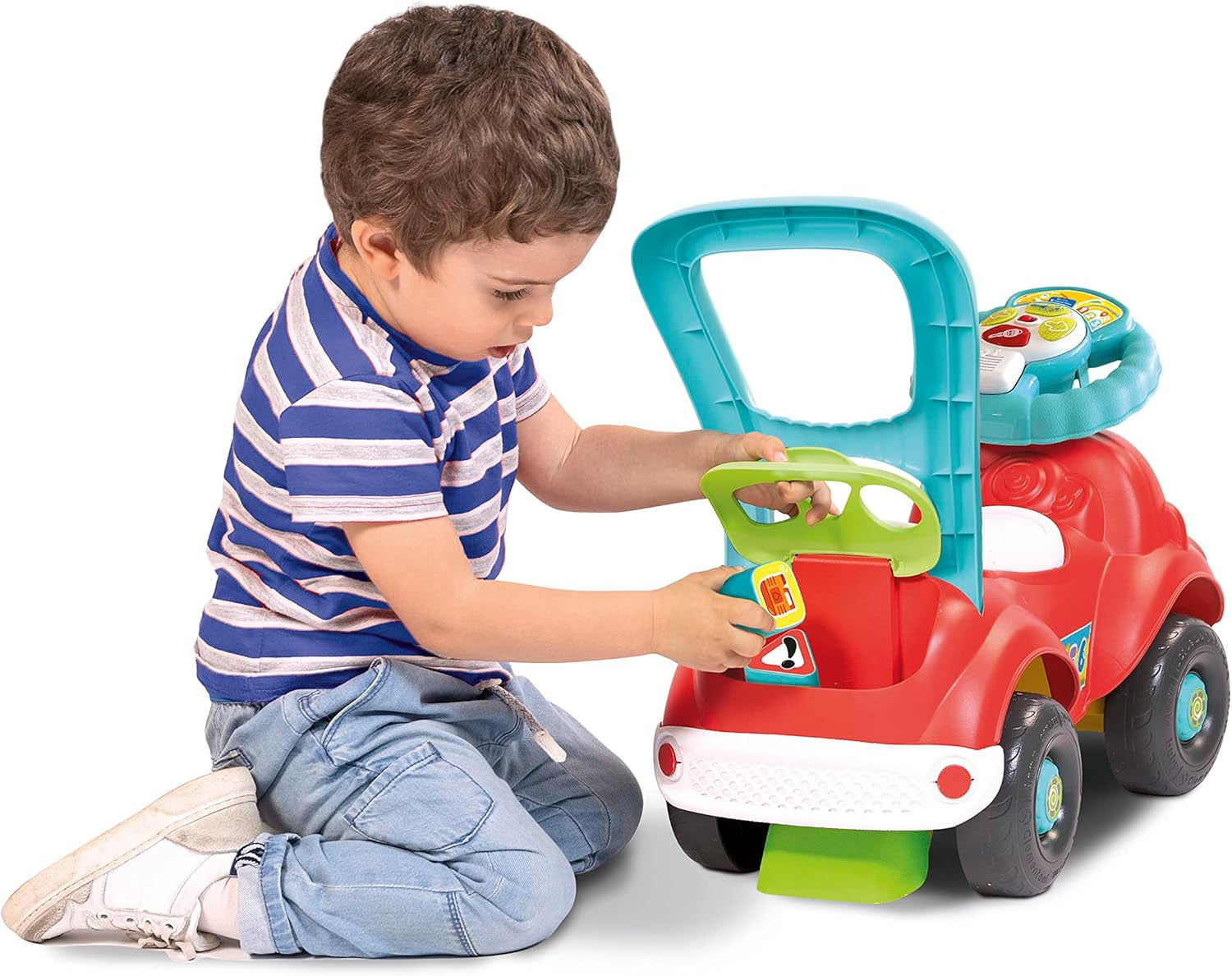 Clementoni - 17747 - Nicolò Go Go 3 w 1 - Autko, elektroniczny głośnik do nauki, pierwsze kroki, światła i dźwięki, gra dla 1-latków - Made in Italy Bebe Toys Naty Shop