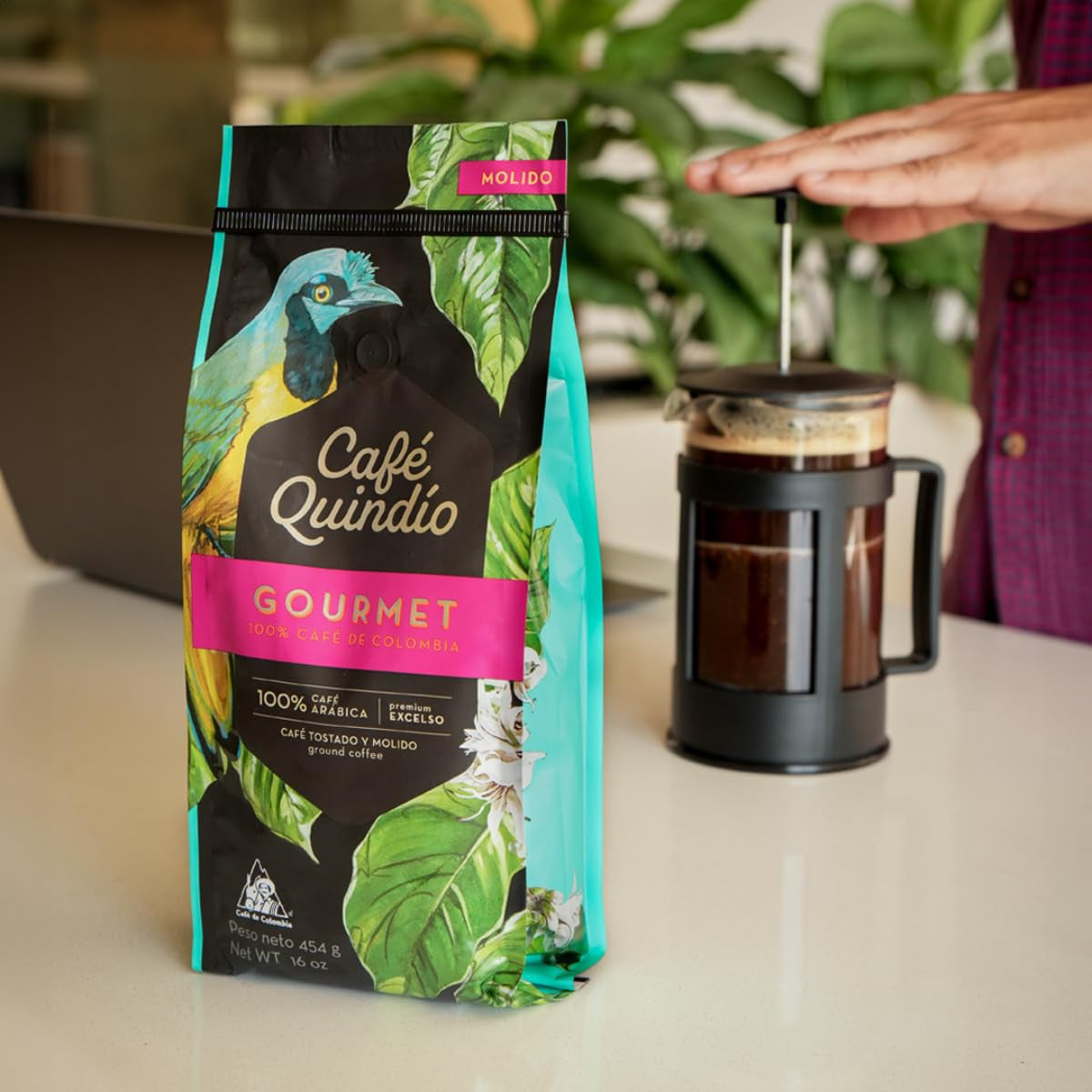 Cafe Quindio Gourmet - Kawa specjalna - 100% ziaren kawy Arabica, Kolumbia, 250g - idealna do ekspresów kolbowych, ekspresów w pełni automatycznych, kawy filtrowanej lub prasy francuskiej