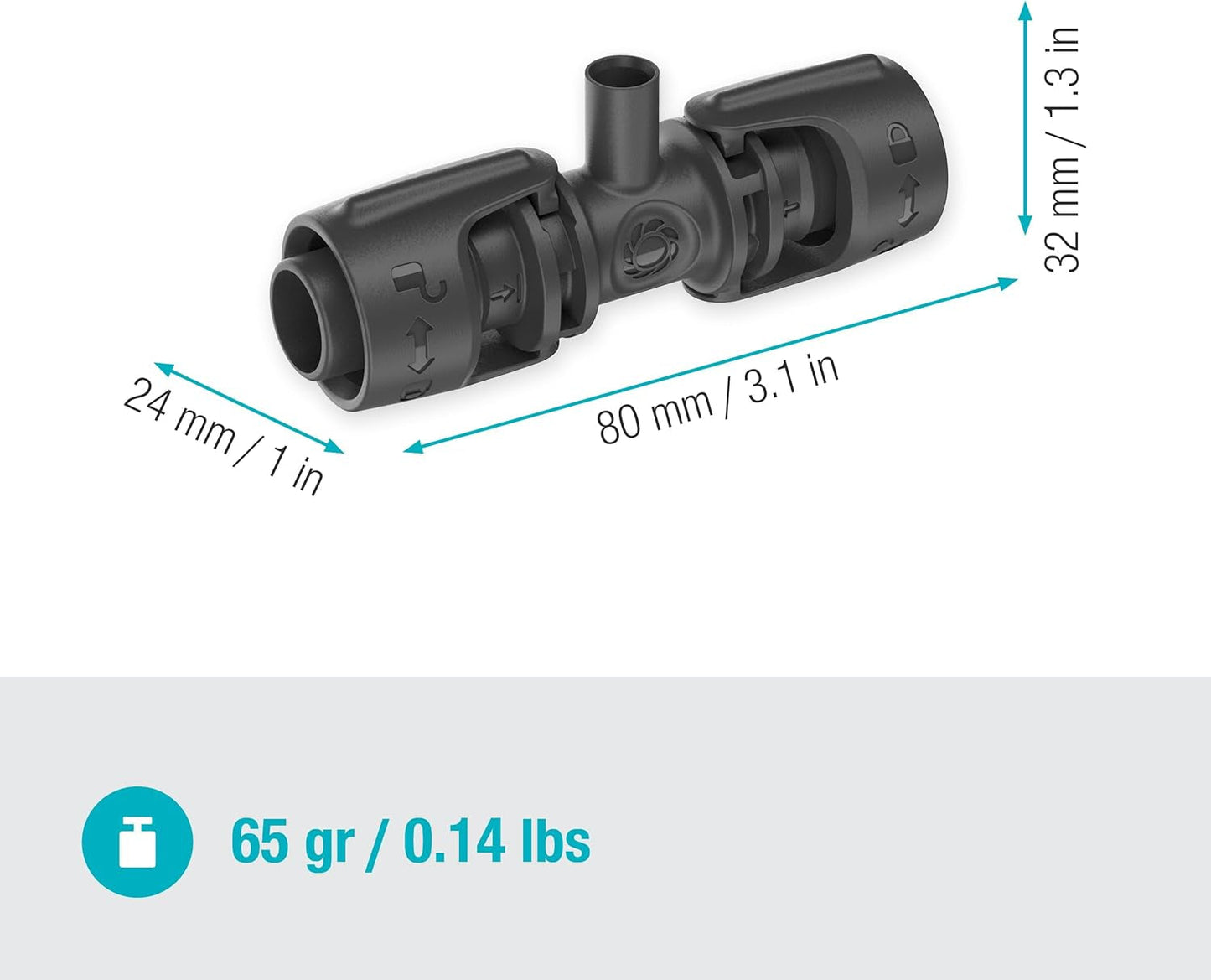 Trójnik Gardena Micro-Drip-System do dysz zraszających: połączenie rur 13 mm z dyszą zraszającą, automatyczne nawadnianie roślin, szybka i łatwa technologia łączenia, wielokrotnego użytku (13206-20)