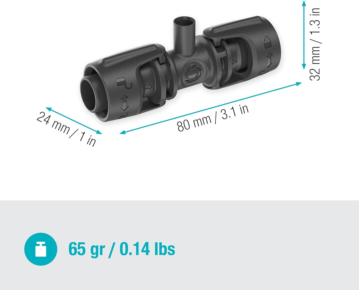 Trójnik Gardena Micro-Drip-System do dysz zraszających: połączenie rur 13 mm z dyszą zraszającą, automatyczne nawadnianie roślin, szybka i łatwa technologia łączenia, wielokrotnego użytku (13206-20)