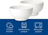 Villeroy & Boch For Me Zestaw 2 misek na płatki zbożowe, biały, Można myć w zmywarce, Można używać w kuchence mikrofalowej, Małe miski dla 2 osób, Miski, Miski na płatki zbożowe, Przekąski lub sosy, Talerz, Porcelana Premium