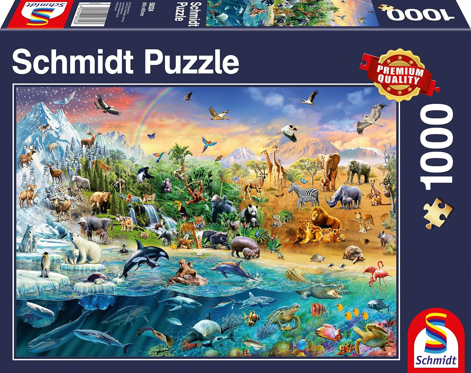 Schmidt Spiele 58324 Świat zwierząt, układanka 1000 elementów Puzzle Naty Shop Domyślny tytuł