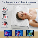 Poduszka BedStory z pianki Memory, poduszka pod szyję z regulacją wysokości, poduszka ergonomiczna, poduszka do spania bocznego dla osób śpiących na plecach i brzuchu (60x36x12/10cm)