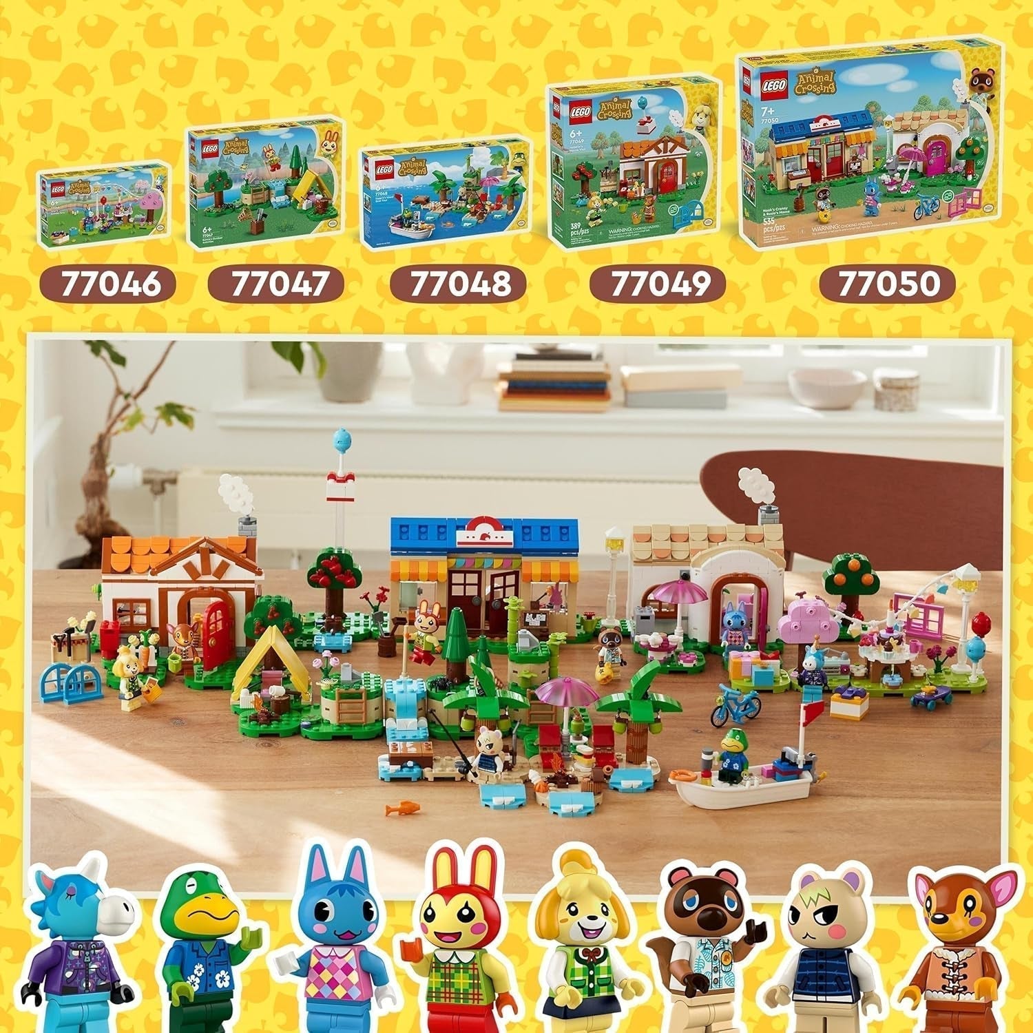 LEGO Animal Crossing Wycieczka łodzią po wyspie Käptens, kreatywna zabawka dla dzieci z 2 minifigurkami z serii gier wideo, w tym Huschke, prezent dla dziewcząt i chłopców od 6 lat 77048 Zestawy do budowania Besuche den LEGO-Store