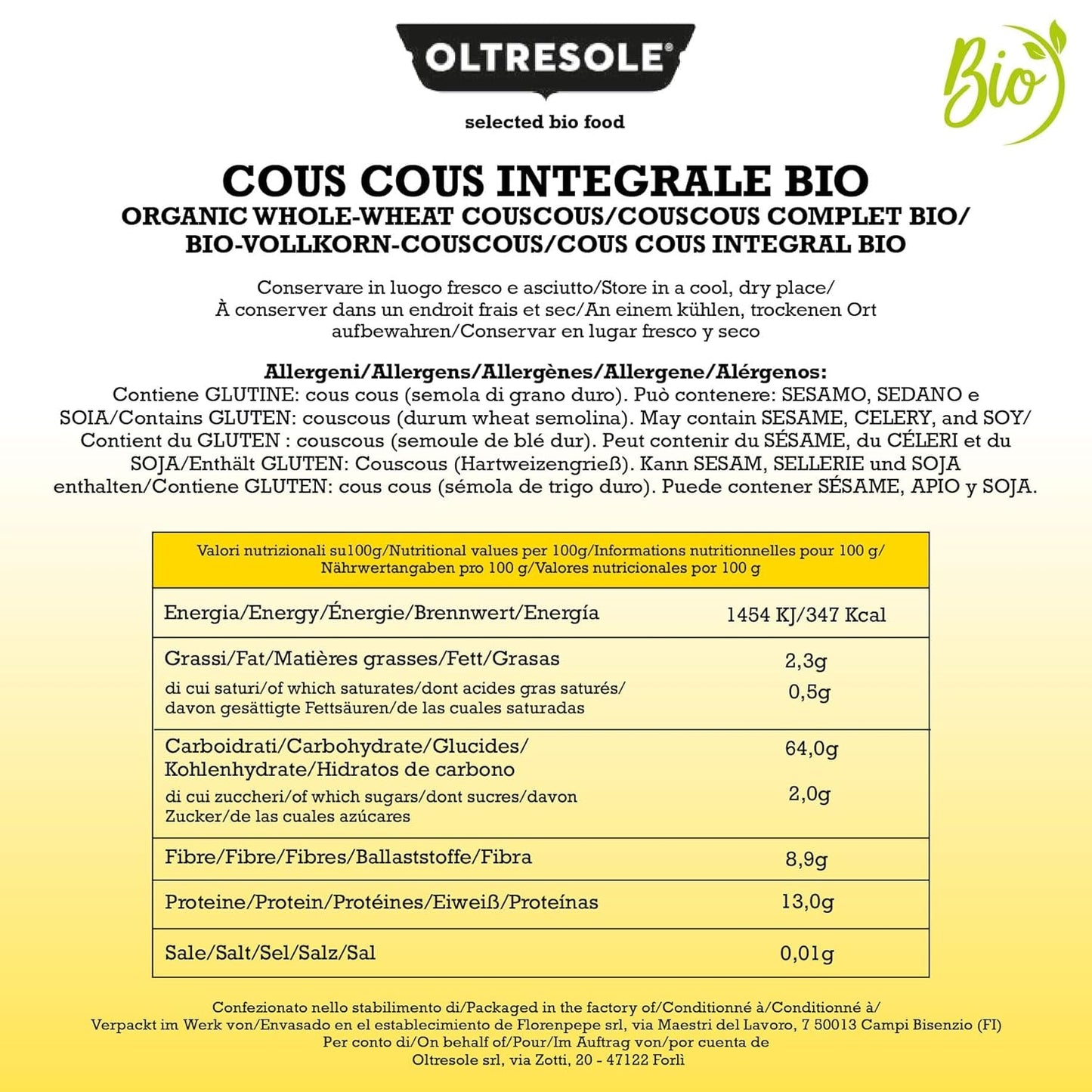 Ekologiczny kuskus pełnoziarnisty 5 kg, ekologiczna mąka pełnoziarnista z pszenicy durum, idealny do zdrowych przekąsek i dodatków, wygodny rozmiar