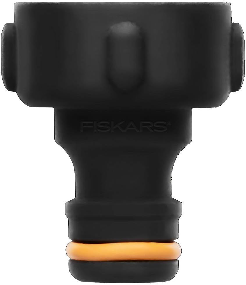 Złącze do kranu Fiskars, do kranów, Ø 21 mm (G 1/2"), FiberComp, rozmiar uniwersalny, 10 g, czarny/pomarańczowy, 1027053