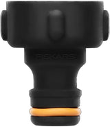 Złącze do kranu Fiskars, do kranów, Ø 21 mm (G 1/2"), FiberComp, rozmiar uniwersalny, 10 g, czarny/pomarańczowy, 1027053