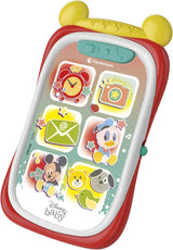Clementoni 17711 Disney Baby Baby Mickey Smartphone, dziecięcy telefon komórkowy z efektami świetlnymi i dźwiękowymi, interaktywna zabawka dla dzieci 9-36 miesięcy, M, wielokolorowe zabawki Bebe Naty Shop Domyślny tytuł