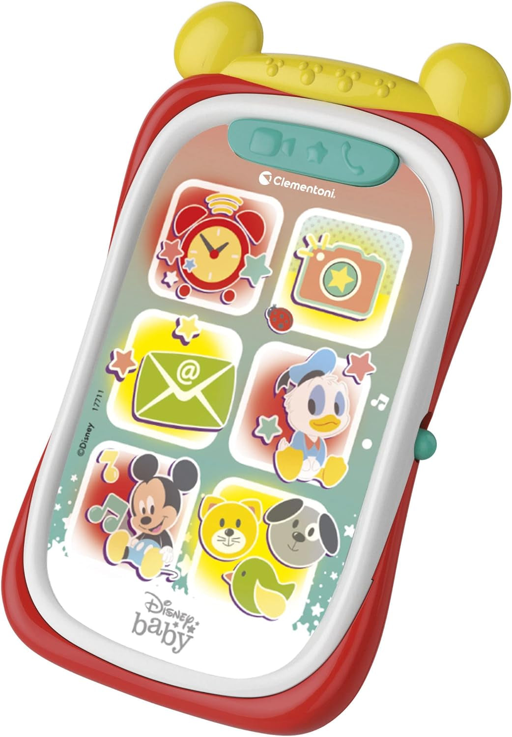 Clementoni 17711 Disney Baby Baby Mickey Smartphone, dziecięcy telefon komórkowy z efektami świetlnymi i dźwiękowymi, interaktywna zabawka dla dzieci 9-36 miesięcy, M, wielokolorowe zabawki Bebe Naty Shop Domyślny tytuł