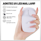 Lampa UV Aokitec Mini LED, lampa UV do żelu do paznokci, przenośna suszarka do paznokci do wszystkich rodzajów żelowych lakierów do paznokci, narzędzie do utwardzania w kształcie myszy, kompaktowe, lekkie z kablem USB (białe)