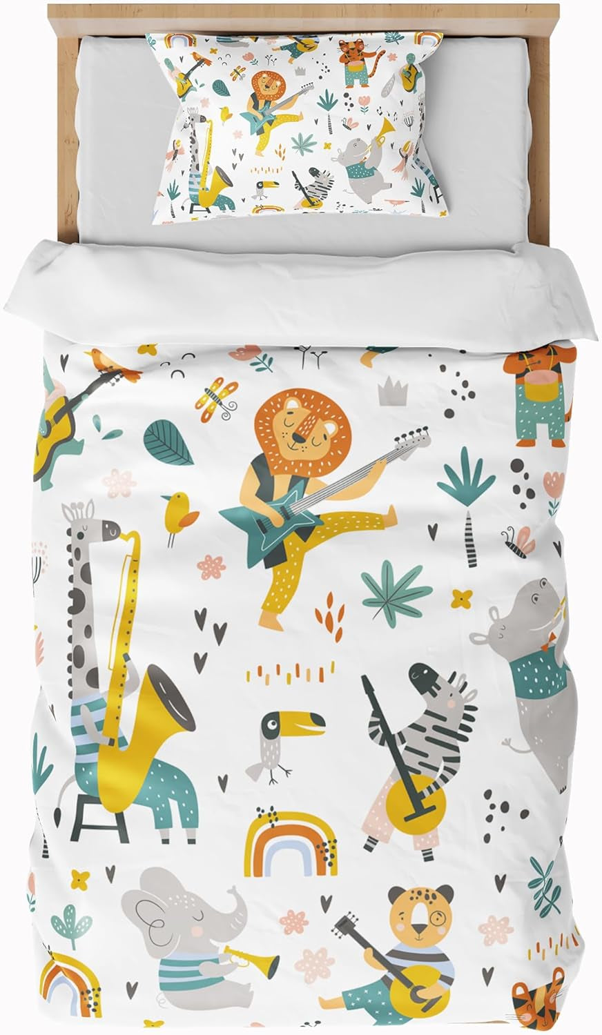 Pościel dziecięca, chłopięca, różne modele, zapinana na zamek, mikrofibra poliester Pościel - dziecięca Naty Shop Animals 100X135 Cm + 40X60 Cm