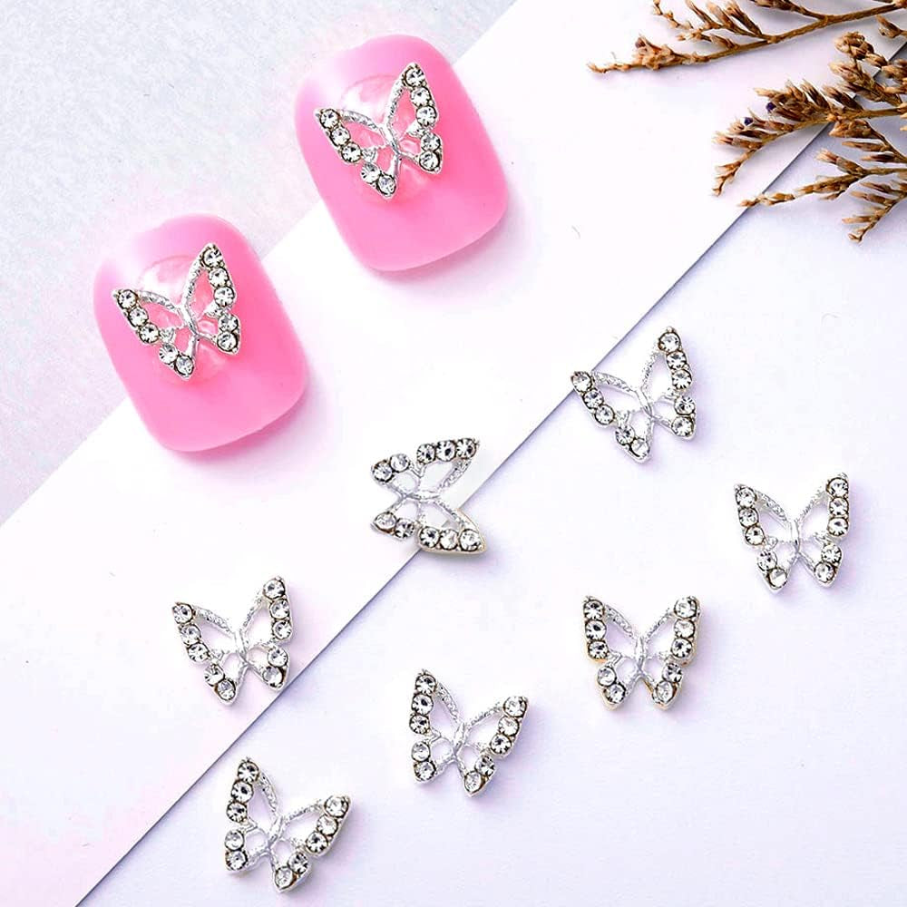 10 sztuk Stop Motyl Ozdoby do paznokci Metalowe ozdoby do paznokci Kamienie do diamentów Gwoździe Klejnoty Biżuteria do paznokci Ozdoby artystyczne Tworzenie biżuterii artystycznej do paznokci