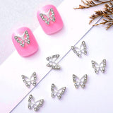 10 sztuk Stop Motyl Ozdoby do paznokci Metalowe ozdoby do paznokci Kamienie do diamentów Gwoździe Klejnoty Biżuteria do paznokci Ozdoby artystyczne Tworzenie biżuterii artystycznej do paznokci