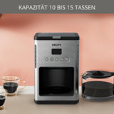 Ekspres do kawy z filtrem Krups KM442D Premium | 10-15 filiżanek | 1000 watów | programowalny | funkcja utrzymywania ciepła | stal nierdzewna | czarny
