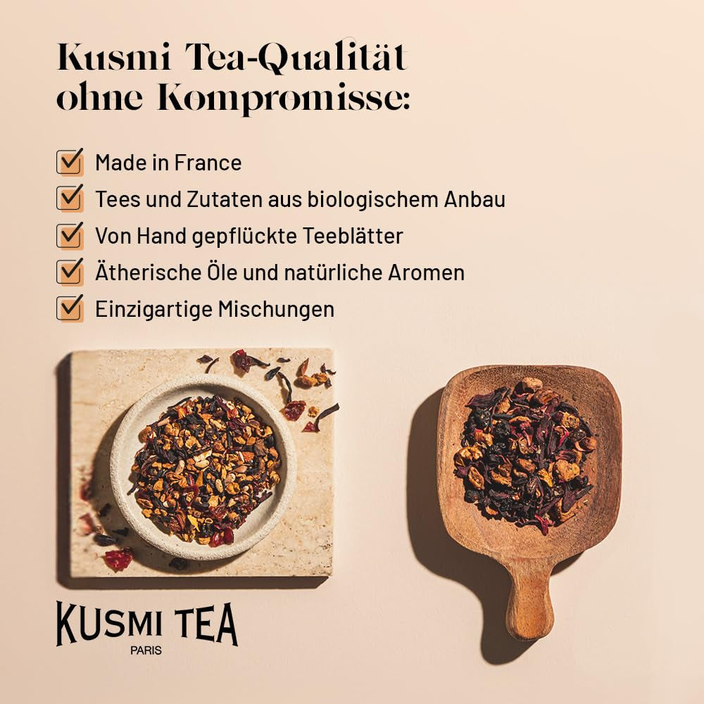 Herbata Kusmi - Opakowanie 2 sztuk - Zielona herbata jaśminowa - Organiczna mieszanka zielonej herbaty jaśminowej - 100% organicznej zielonej herbaty - Można spożywać na gorąco lub na zimno - 2X20 torebek herbaty