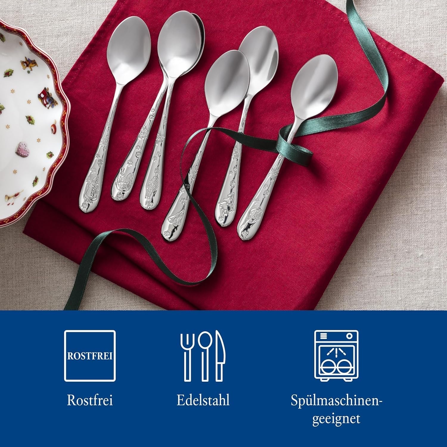 Villeroy & Boch - Zestaw łyżek do kawy Toy'S Delight, 6 sztuk, srebrna platyna, można myć w zmywarce Kitchen Naty Shop