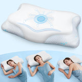 Poduszka pod szyję Cloudétoile Poduszka z pianki Memory - 2 w 1 Ergonomiczna poduszka ortopedyczna Poduszka z pianki Visco Poduszka podtrzymująca szyję Poduszka z pianki Memory z regulacją wysokości Biała 64X38X12 Cm Poduszki ortopedyczne szyjki macicy Naty Shop Biały 64X38X12 Cm