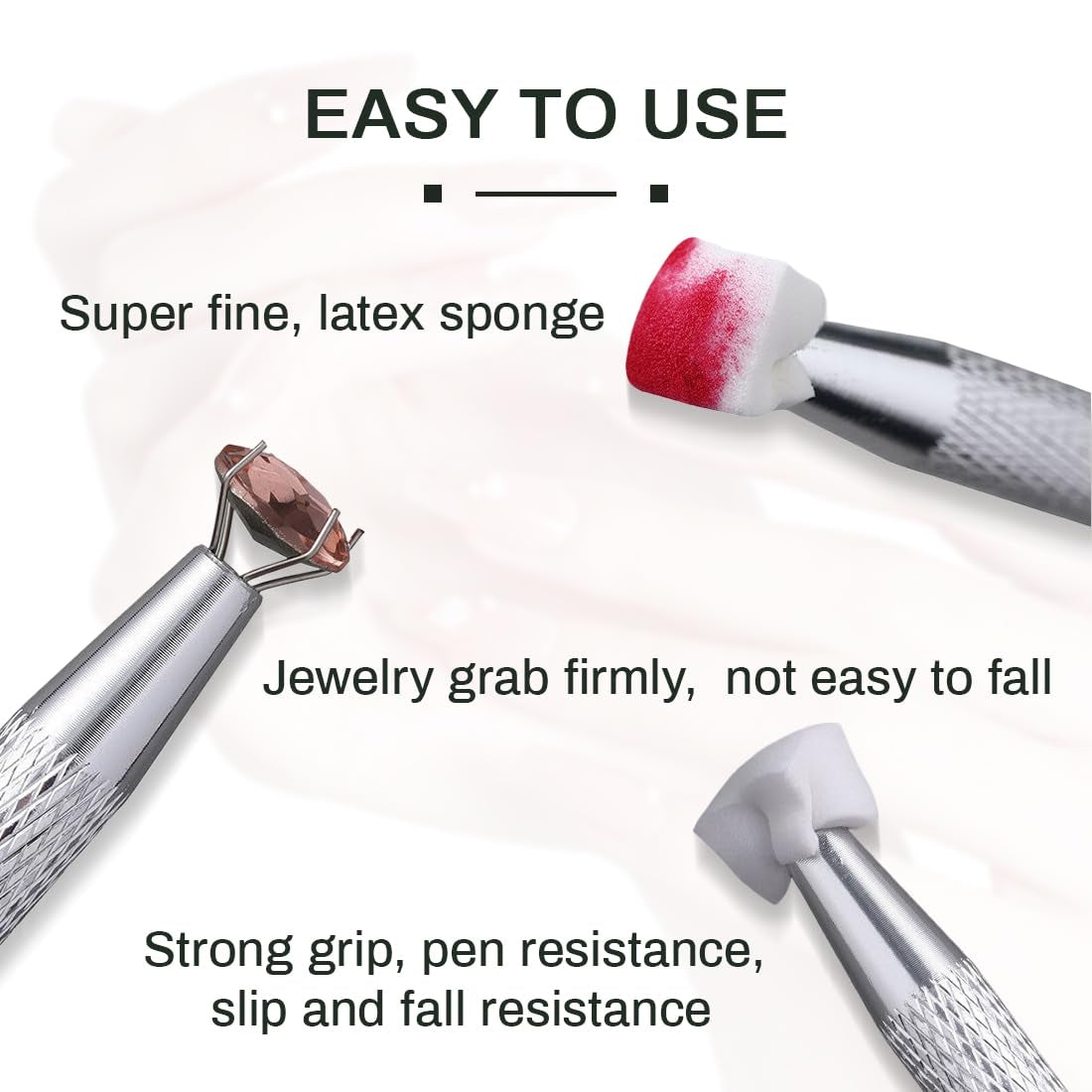 100 Stück Nail Art Schwamm Mit Metallgreifer, Gąbkowy aplikator w pędzelku, Sponge Nagel Pinsel, Maniküre Zubehör Für Nägel, Um Eine Varaudzen Von Gradient Nail Art Patterns Zu Ersetlen