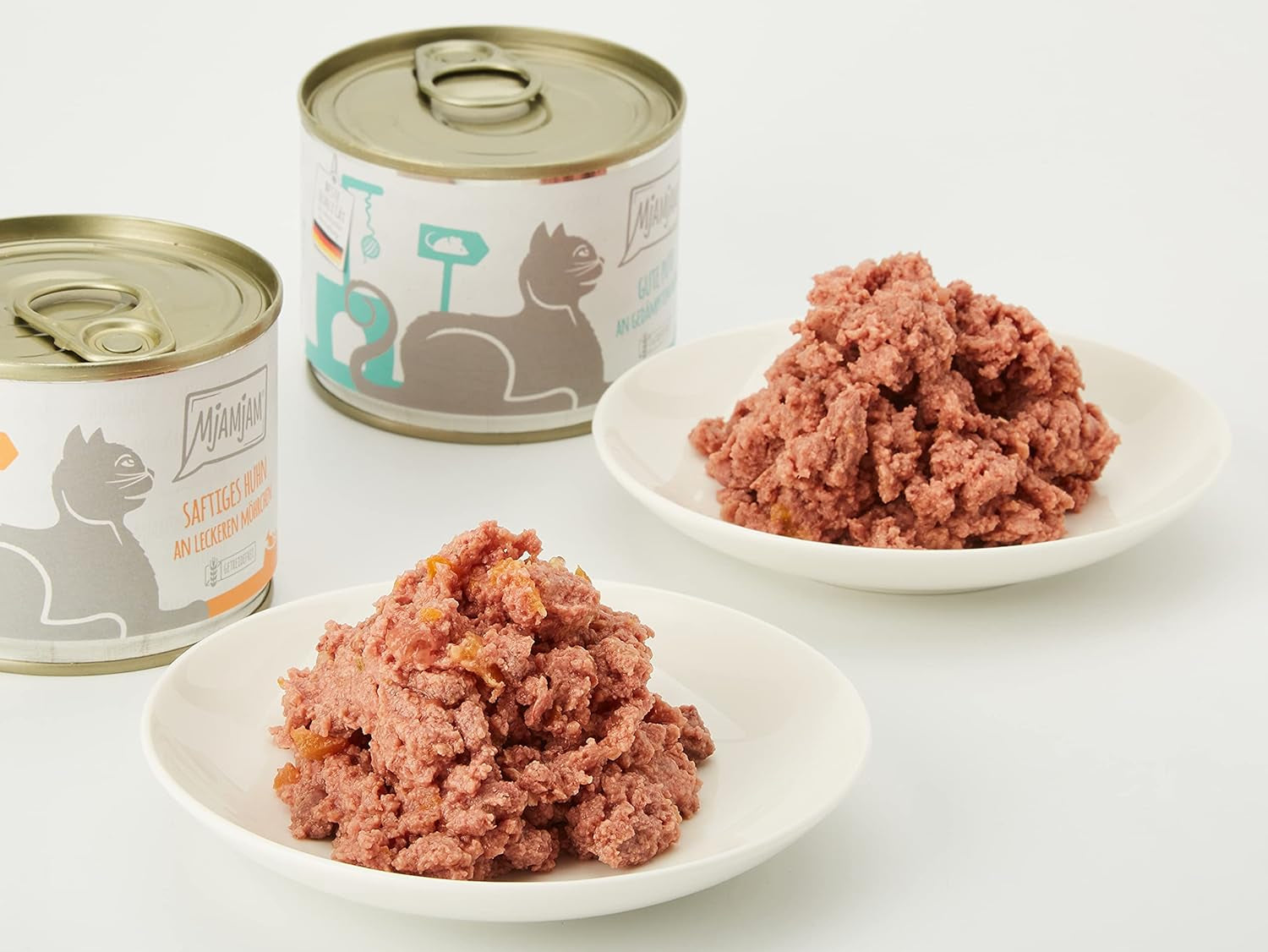 MjAMjAM - Mokra karma dla kotów Premium - Monopack I - z kurczakiem i indykiem, 6-pak (6 x 200g), bez zbóż z dodatkiem mięsa