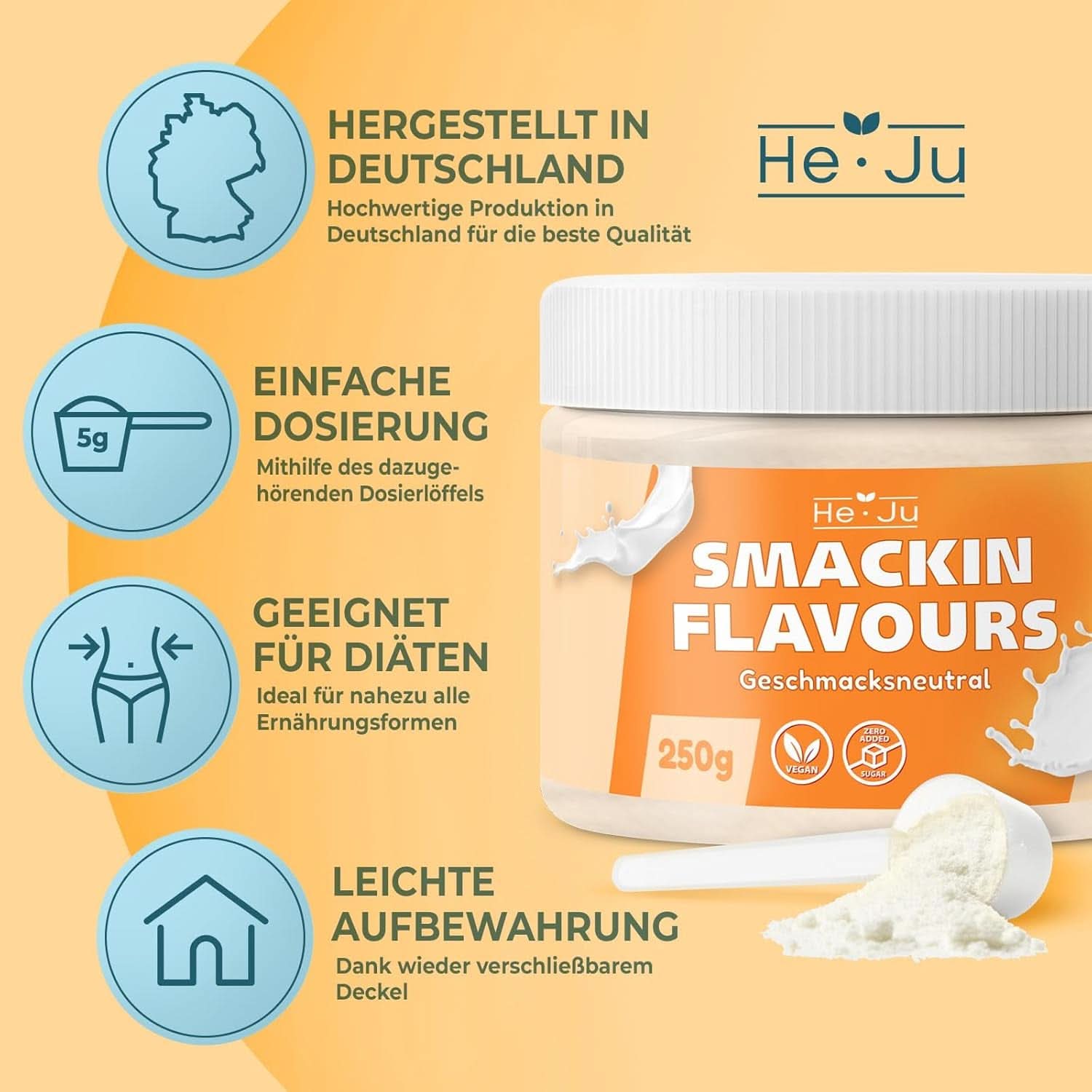 He-Ju, Proszek o neutralnym smaku, 250 gramów Aromas Naty Shop