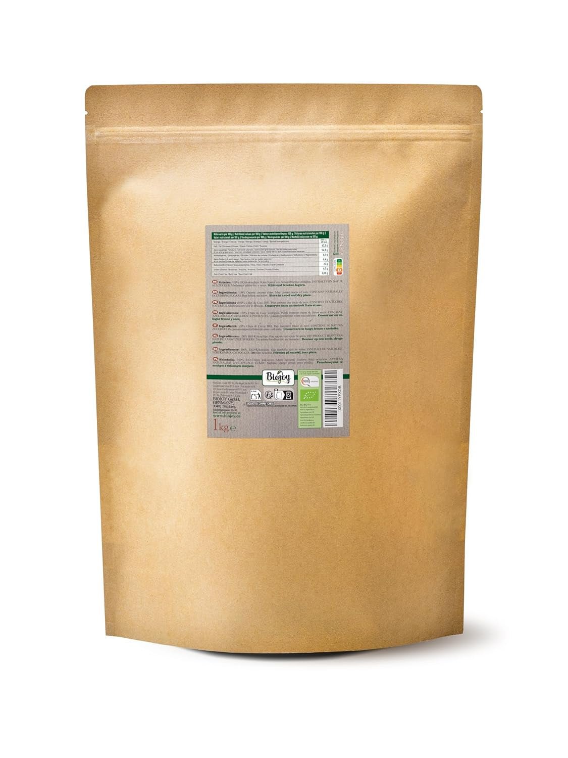 Biojoy Organiczne suszone chipsy kokosowe (1kg), niesłodzone i niesmażone Produkty suszone Naty Shop