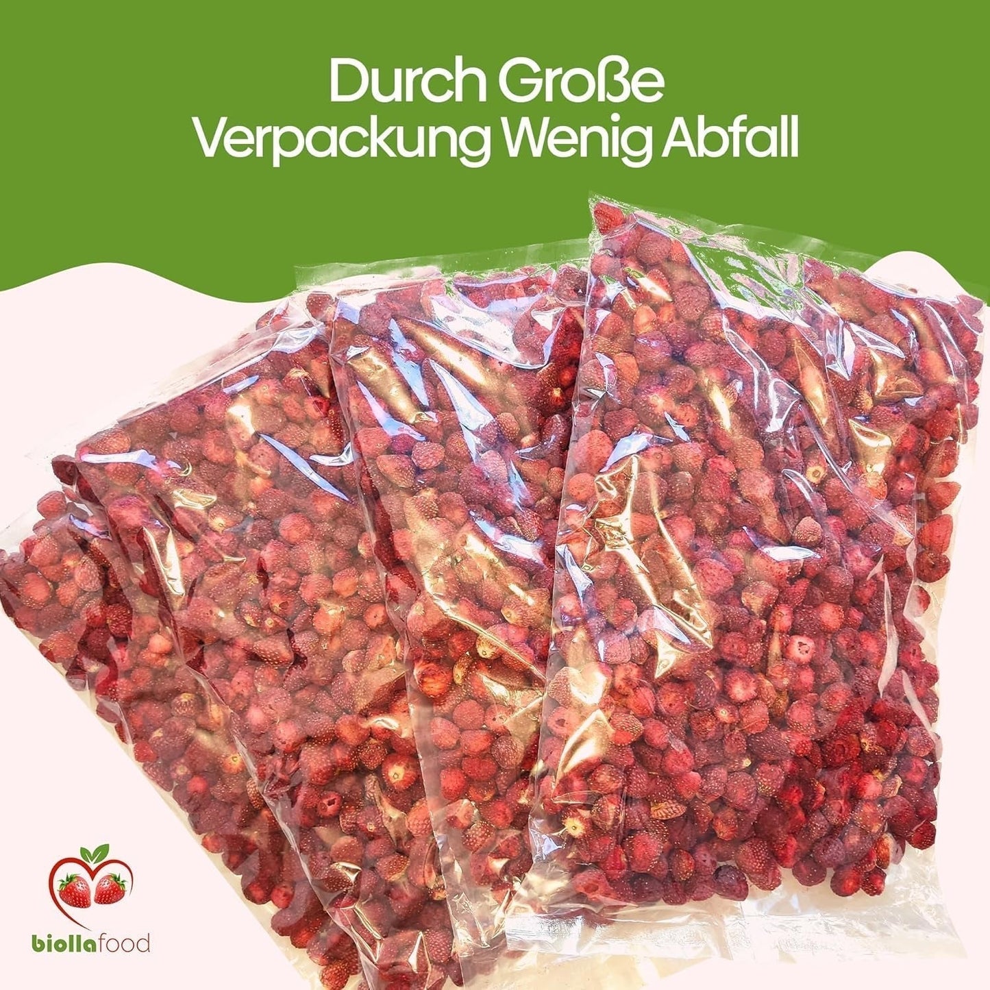 biolla food całe suszone truskawki 0,5 kg, 100% naturalne. Zdrowe przekąski dla dzieci. Idealny do koktajli, musli owsianych, herbaty i owsianki. Długi okres przydatności do spożycia. WEGAŃSKA, BEZGLUTENOWA, SUROWA ŻYWNOŚĆ Naty Shop Produkty suszone